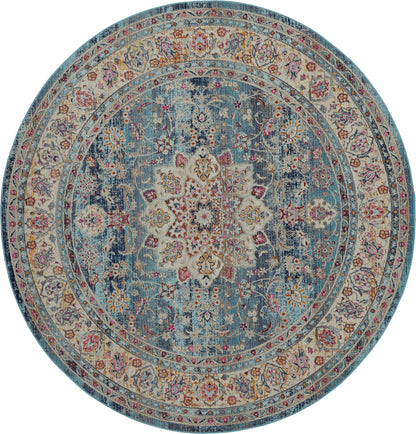 aRmanica VINTAGE KASHAN BLUE RUG by NOURISON