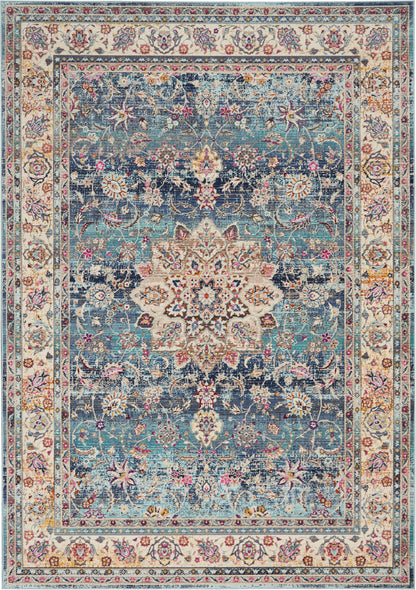 aRmanica VINTAGE KASHAN BLUE RUG by NOURISON