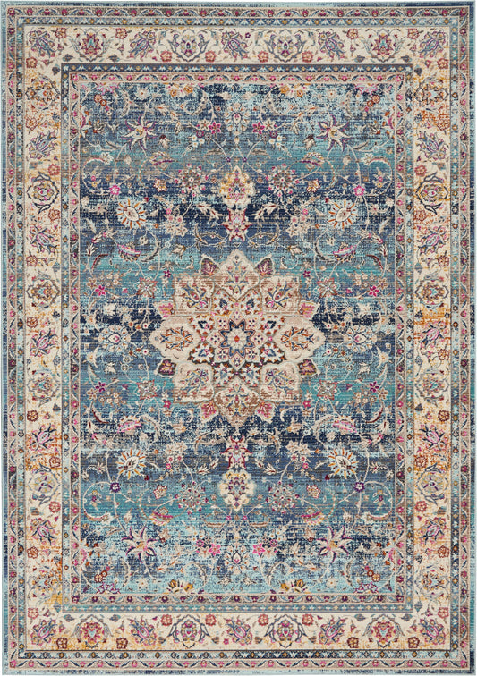 aRmanica VINTAGE KASHAN BLUE RUG by NOURISON