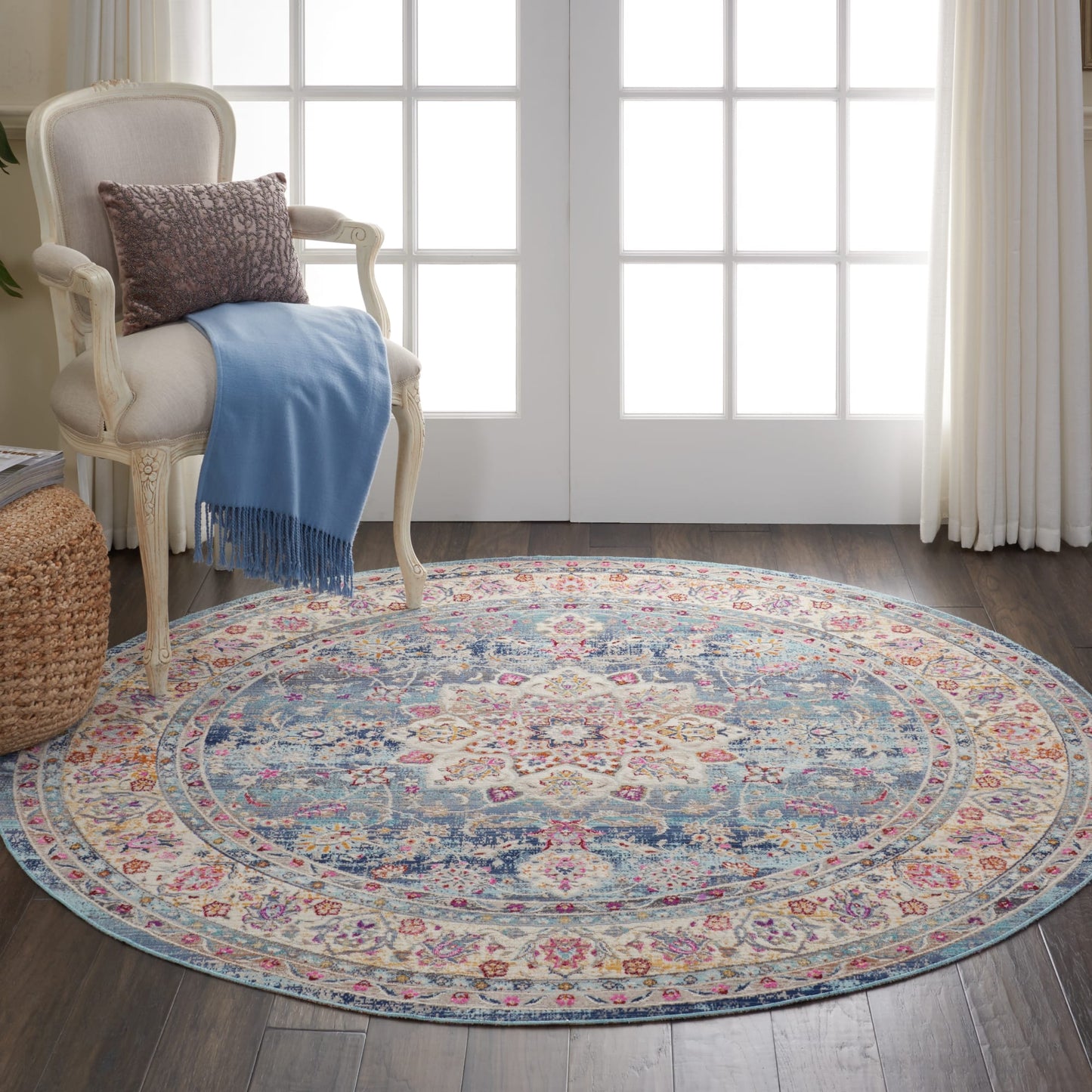 aRmanica VINTAGE KASHAN BLUE RUG by NOURISON