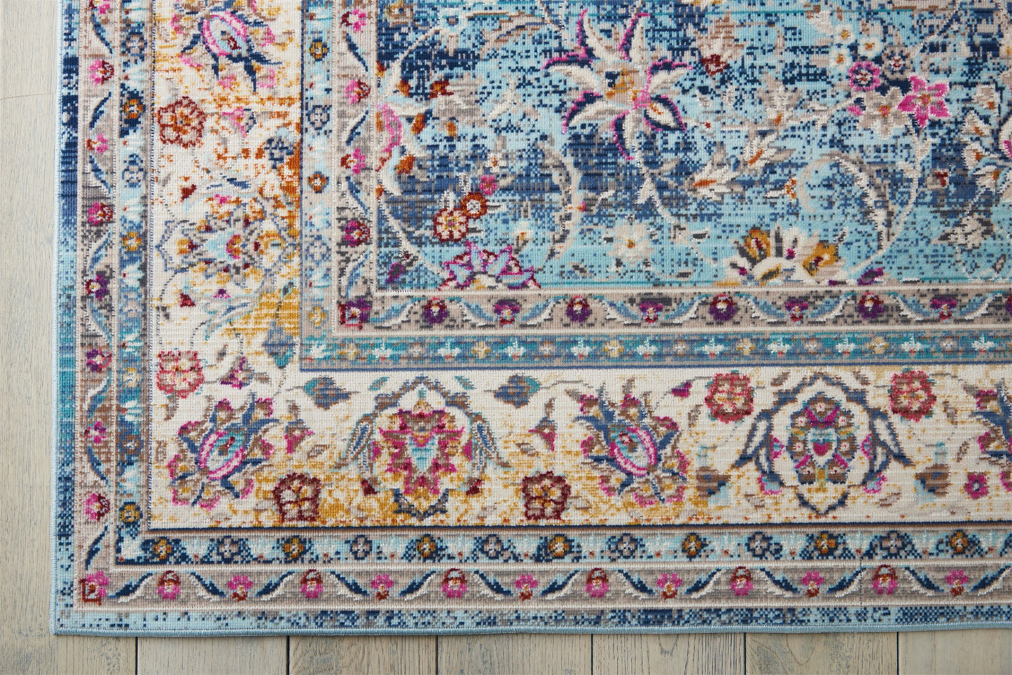 aRmanica VINTAGE KASHAN BLUE RUG by NOURISON