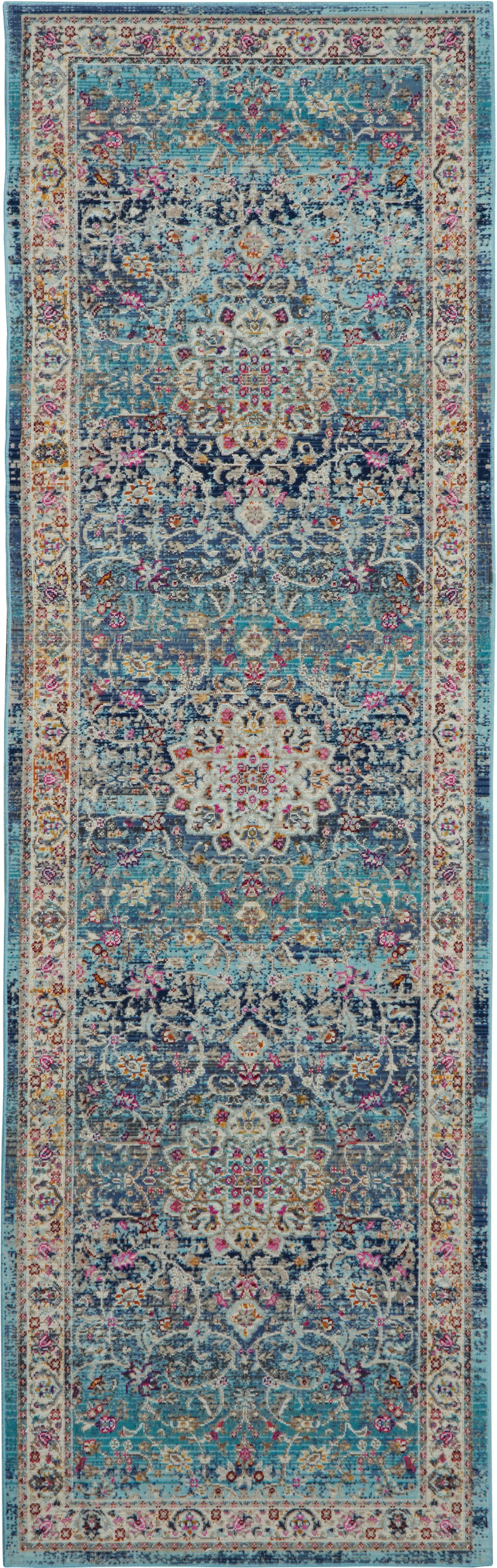 aRmanica VINTAGE KASHAN BLUE RUG by NOURISON