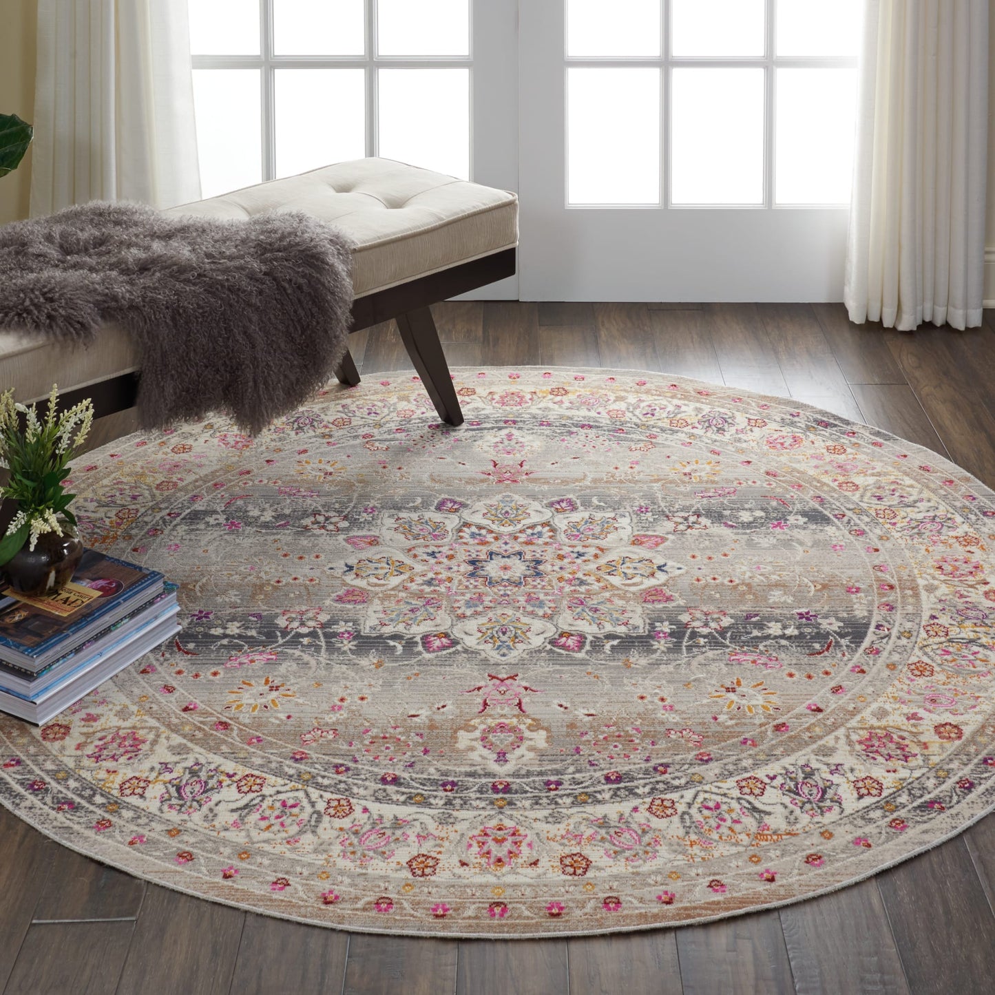 aRmanica VINTAGE KASHAN GREY RUG by NOURISON