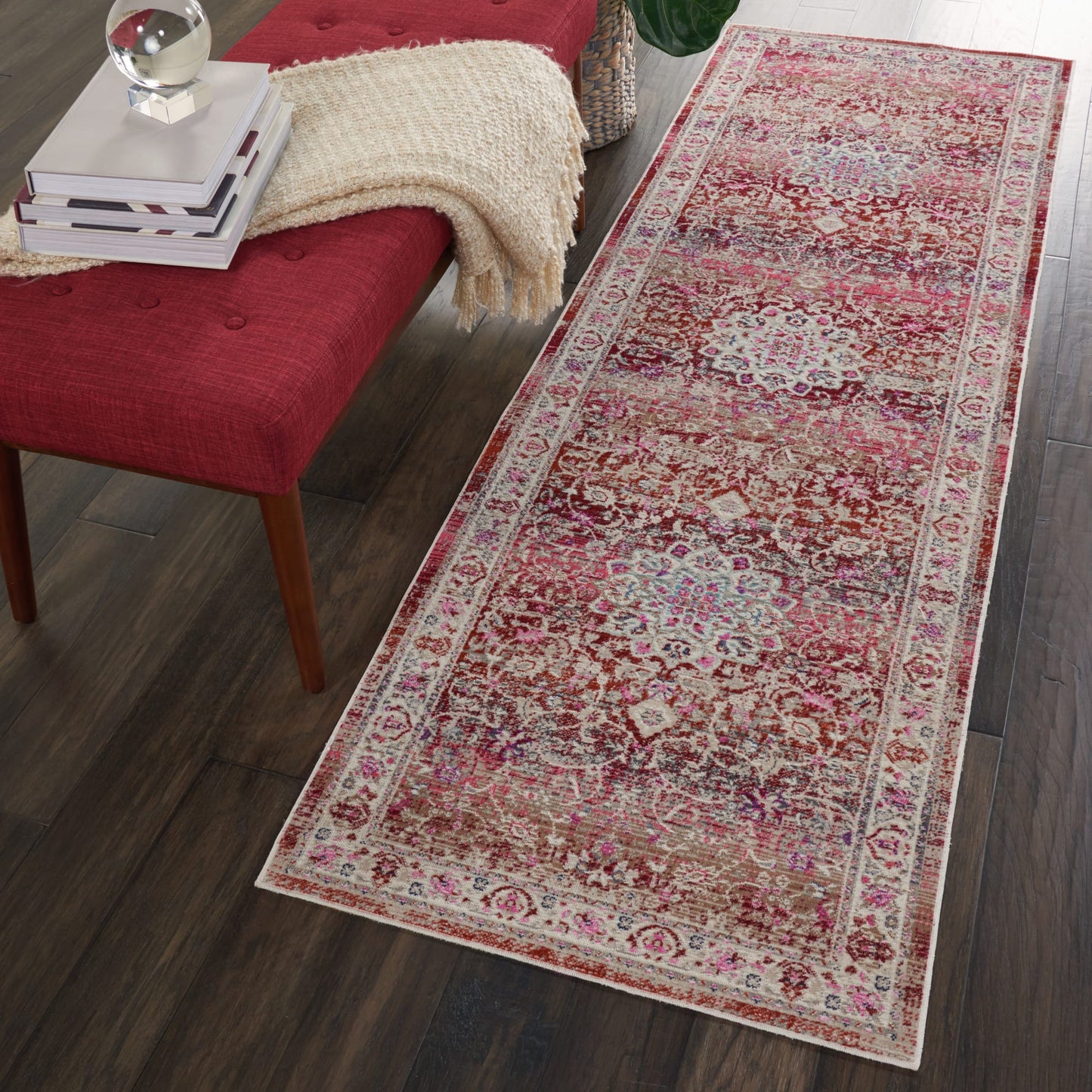 aRmanica VINTAGE KASHAN RED RUG by NOURISON