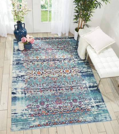 aRmanica VINTAGE KASHAN BLUE RUG by NOURISON