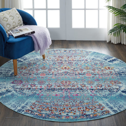 aRmanica VINTAGE KASHAN BLUE RUG by NOURISON