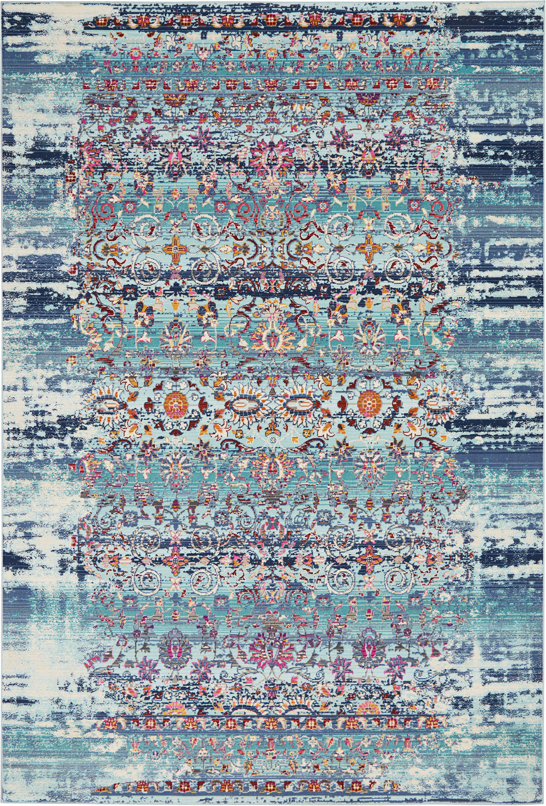 aRmanica VINTAGE KASHAN BLUE RUG by NOURISON