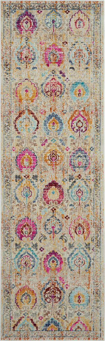 aRmanica VINTAGE KASHAN IVORY/MULTI COLOUR RUG by NOURISON