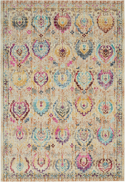 aRmanica VINTAGE KASHAN IVORY/MULTI COLOUR RUG by NOURISON