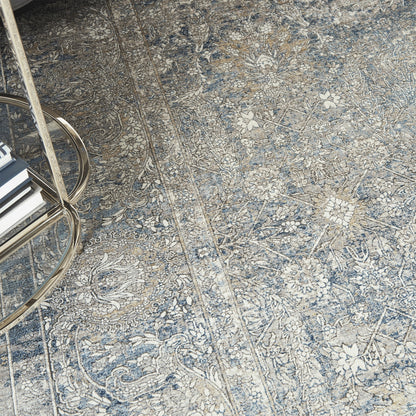 aRmanica STARRY NIGHTS CREAM BLUE RUG by NOURISON