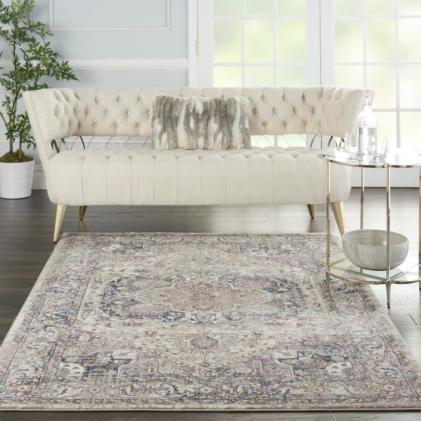 aRmanica ROYAL TERRACE IVORY MULTICOLOUR RUG by NOURISON