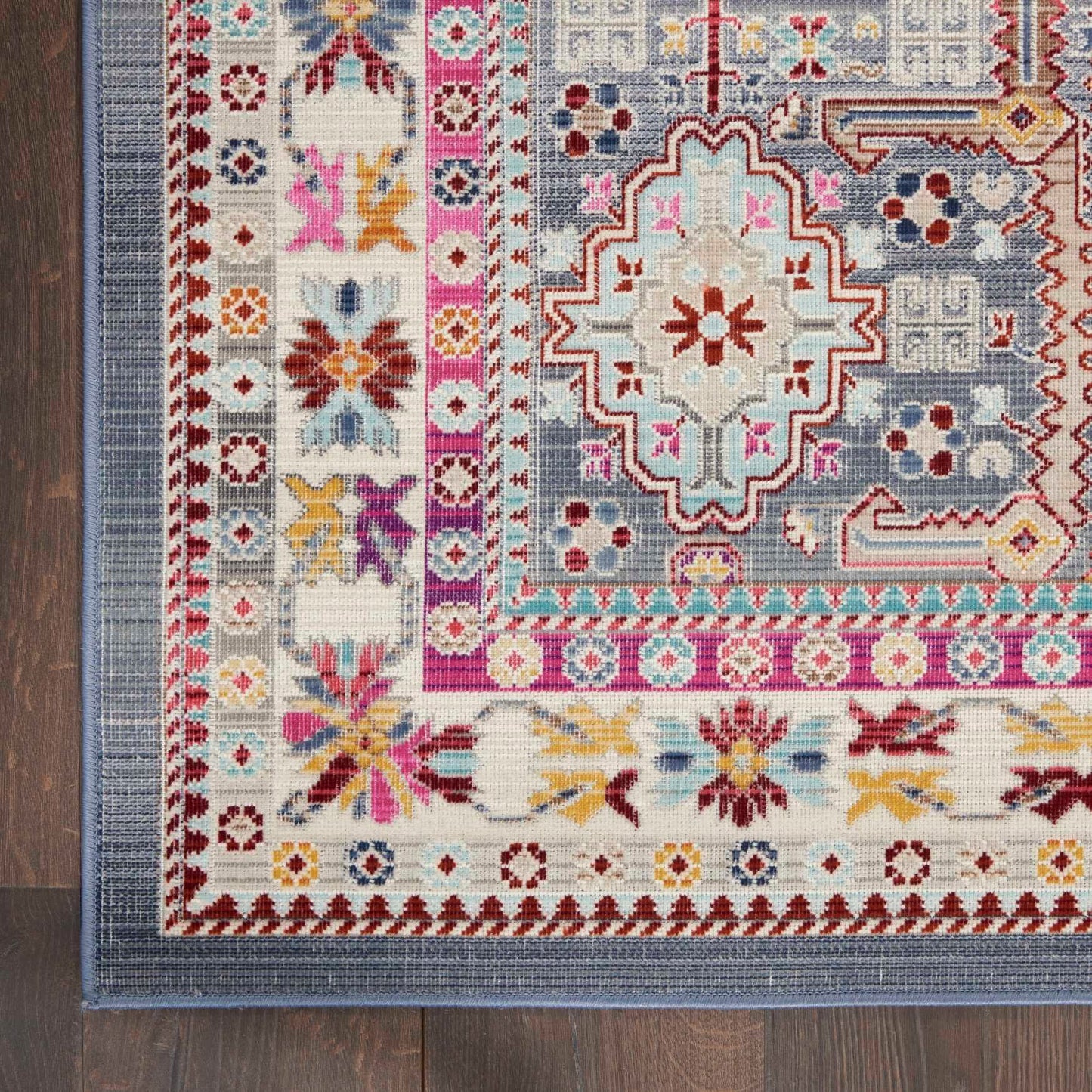 aRmanica VINTAGE KASHAN GREY/MULTI COLOUR RUG by NOURISON