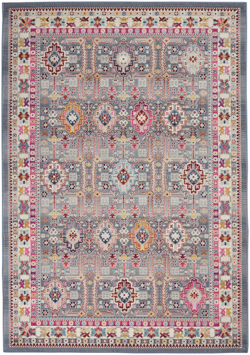 aRmanica VINTAGE KASHAN GREY/MULTI COLOUR RUG by NOURISON