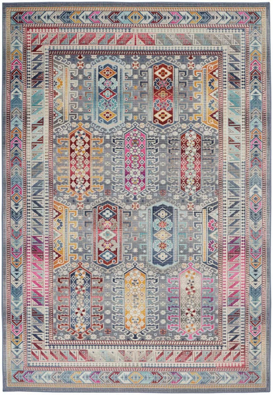 aRmanica VINTAGE KASHAN GREY/MULTI COLOUR RUG by NOURISON