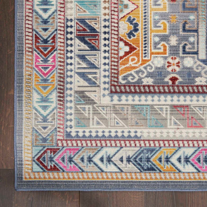 aRmanica VINTAGE KASHAN GREY/MULTI COLOUR RUG by NOURISON