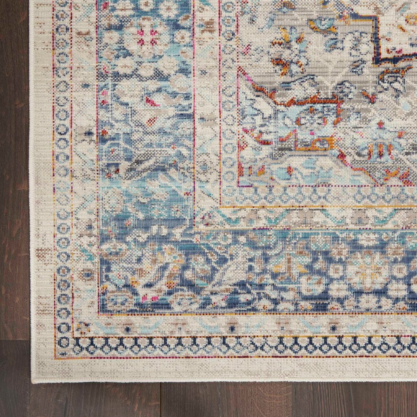 aRmanica VINTAGE KASHAN IVORY BLUE RUG by NOURISON