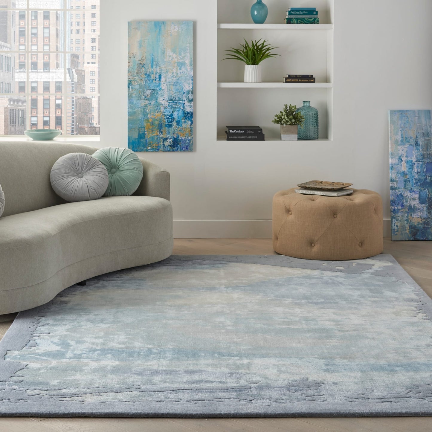 aRmanica PRISMATIC SEA FOAM SILVER RUG by NOURISON