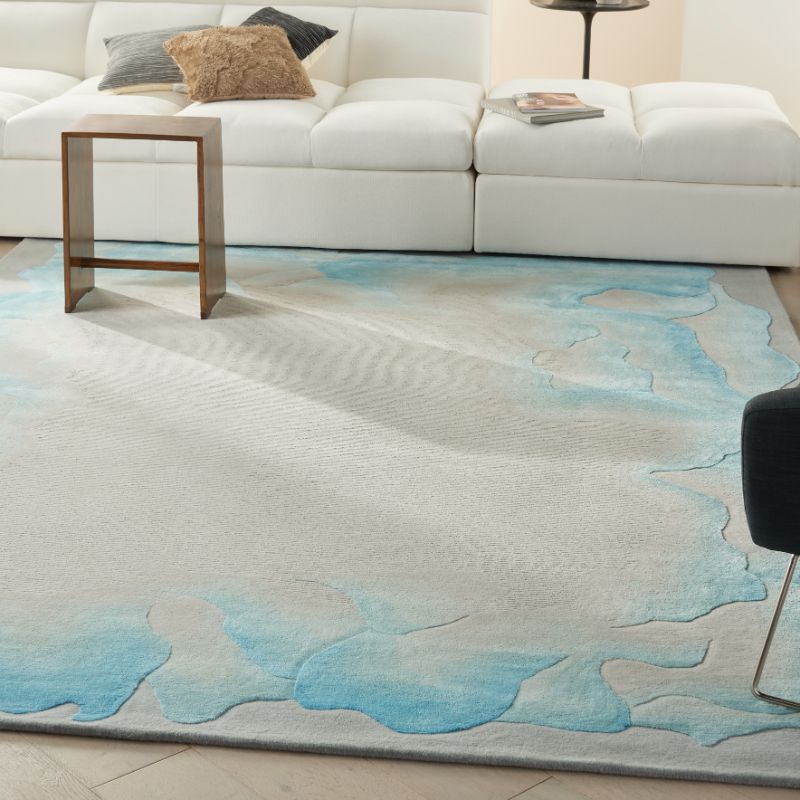 aRmanica PRISMATIC SEA MIST BLUE RUG by NOURISON