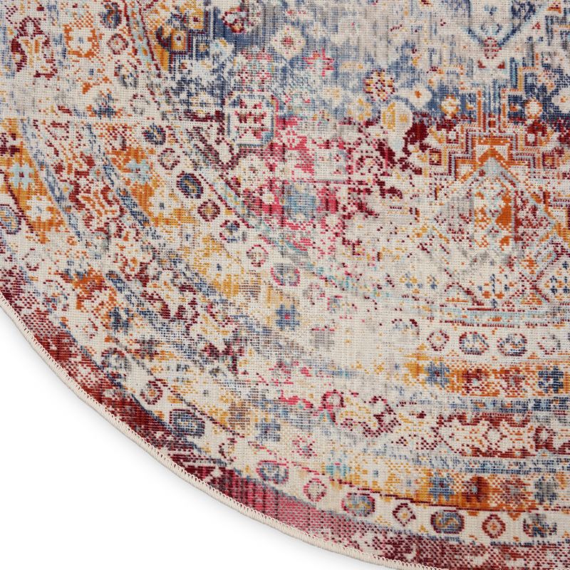 aRmanica VINTAGE KASHAN IVORY & MULTI COLOUR RUG by NOURISON