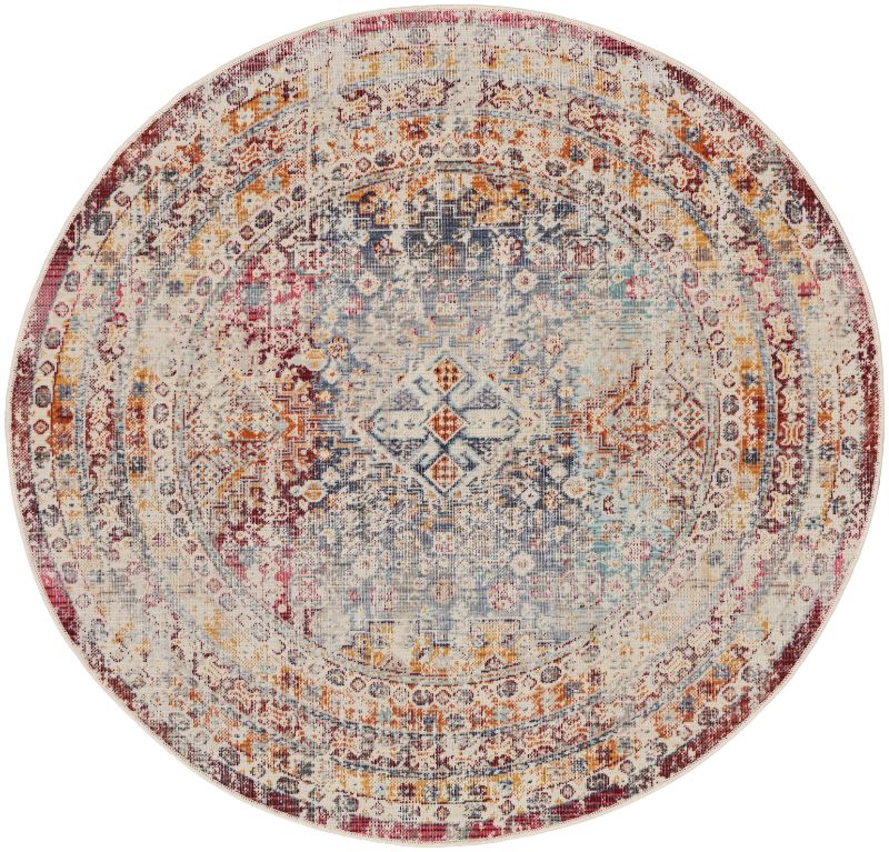 aRmanica VINTAGE KASHAN IVORY & MULTI COLOUR RUG by NOURISON