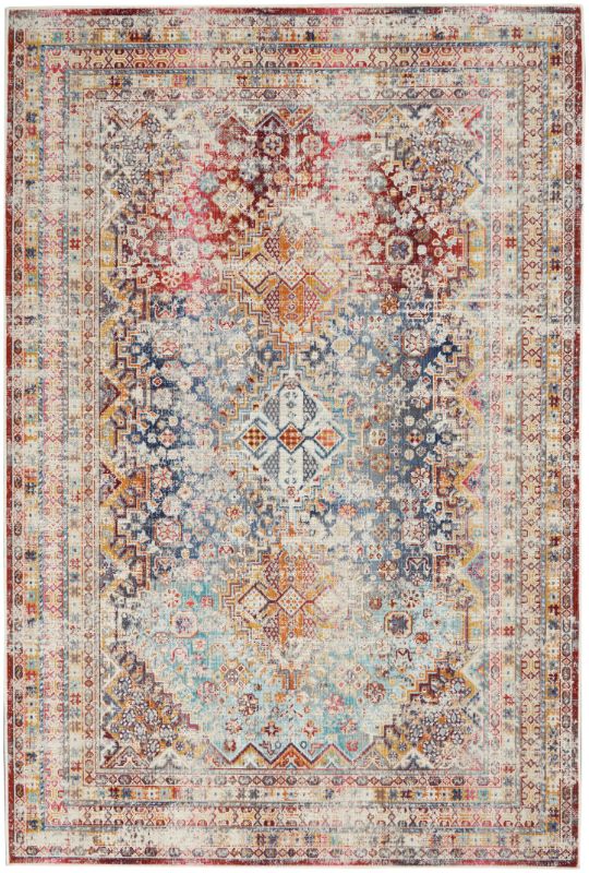 aRmanica VINTAGE KASHAN IVORY & MULTI COLOUR RUG by NOURISON