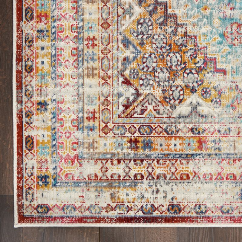 aRmanica VINTAGE KASHAN IVORY & MULTI COLOUR RUG by NOURISON