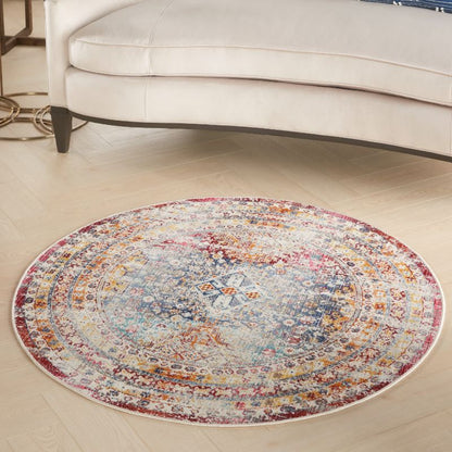 aRmanica VINTAGE KASHAN IVORY & MULTI COLOUR RUG by NOURISON