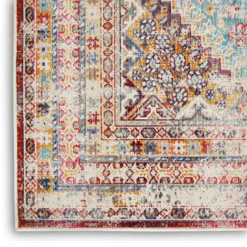 aRmanica VINTAGE KASHAN IVORY & MULTI COLOUR RUG by NOURISON