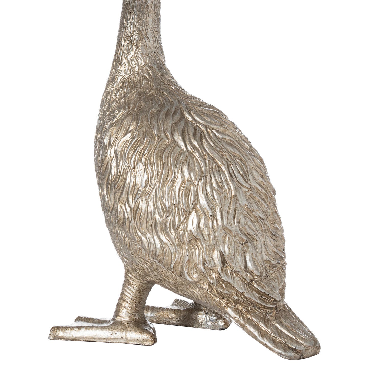 aRmanica Silver Goose Table Lamp With Grey Velvet Shade