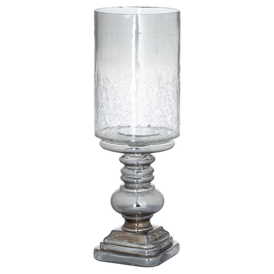 aRmanica Smoked Midnight Glass Candle Holder