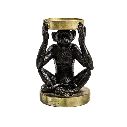 aRmanica Small Resin Monkey Candle Holder