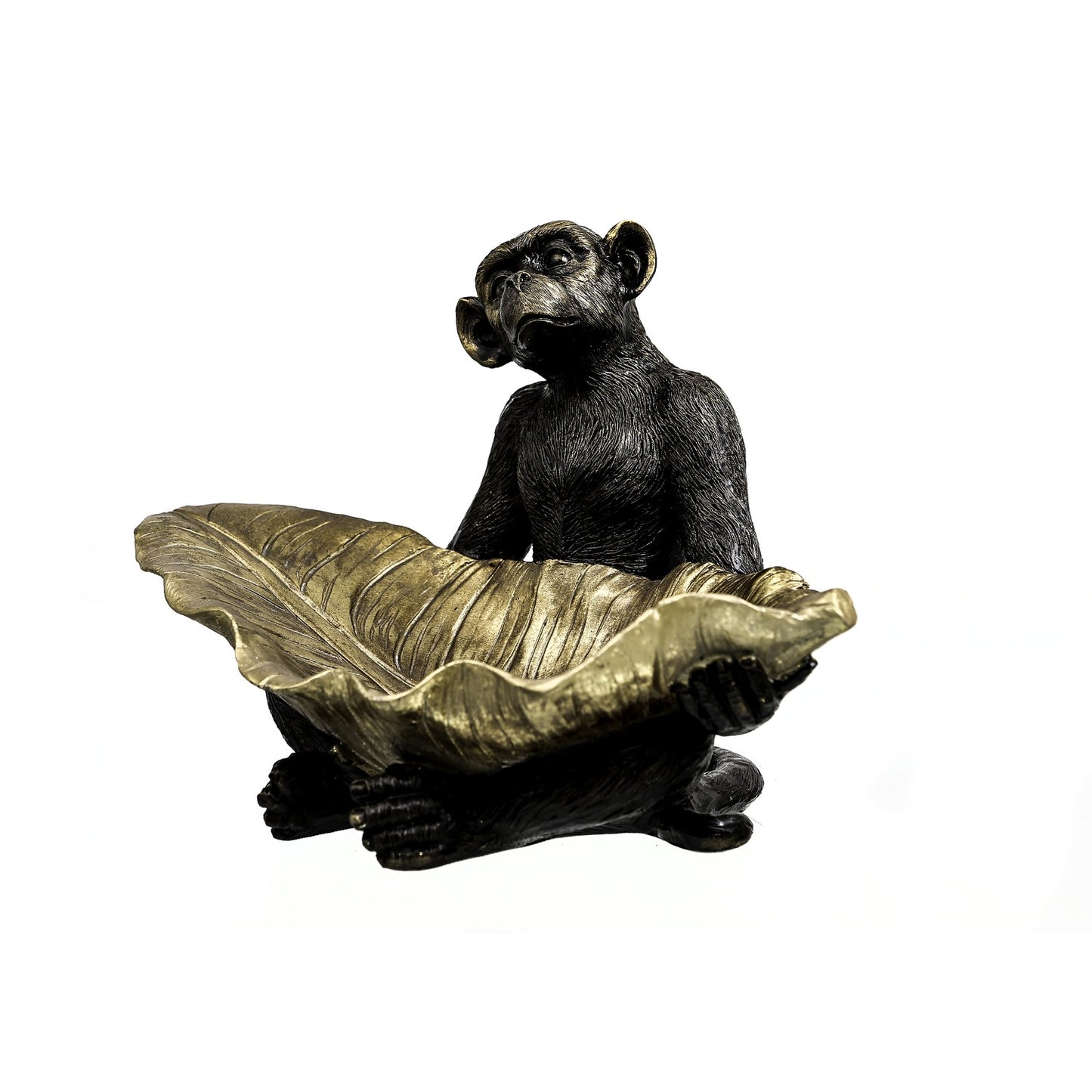 aRmanica Resin Sitting Monkey With Leaf