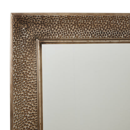 aRmanica Hammered Large Rectangular Brass Wall Mirror