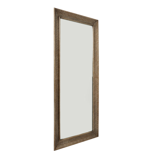 aRmanica Hammered Large Rectangular Brass Wall Mirror