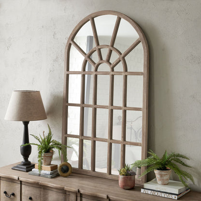 aRmanica Copgrove Collection Arched Paned Wall Mirror