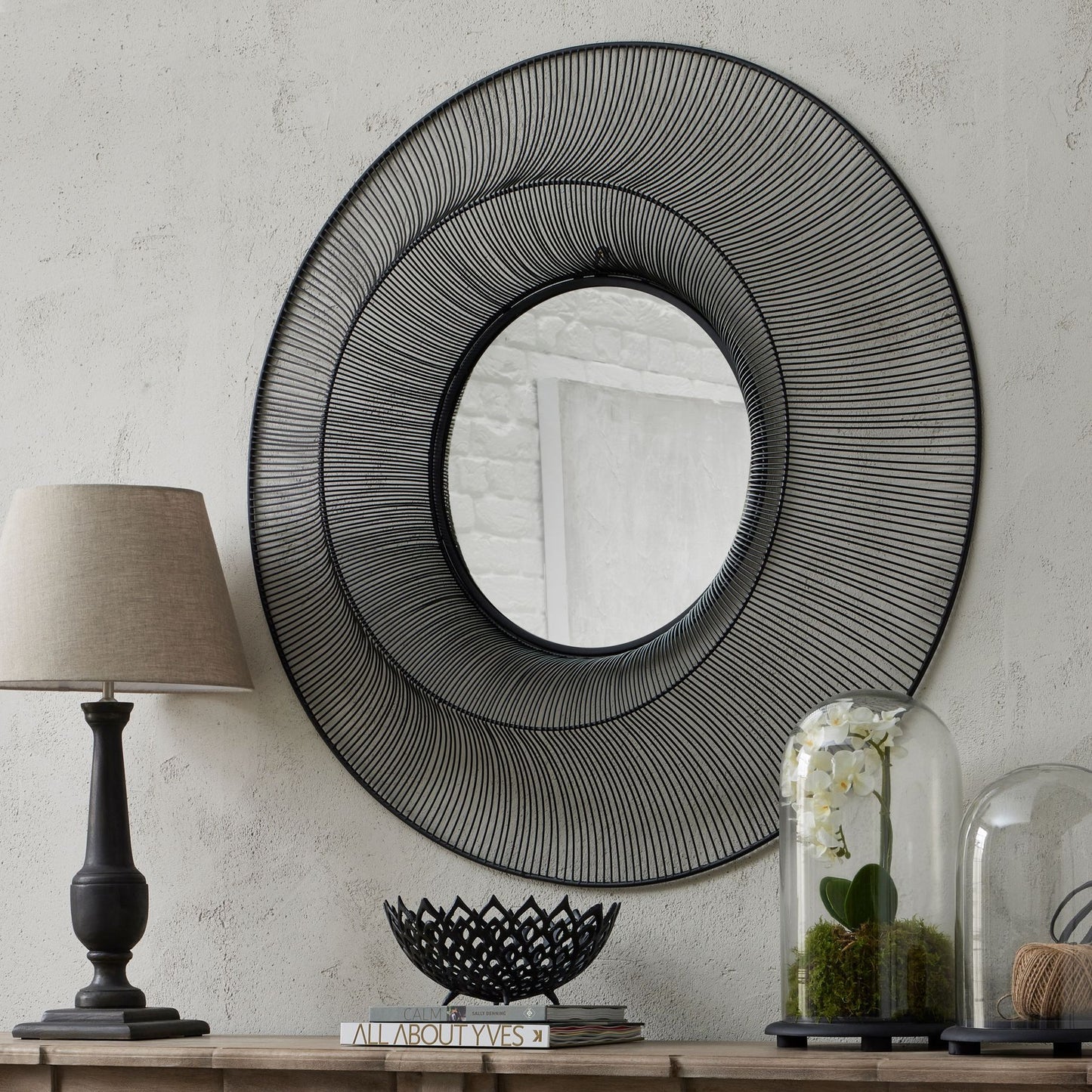 aRmanica Chico Black Large Wire Mirror