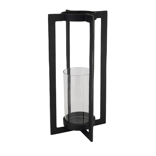 aRmanica Tall Black Hurricane Lantern