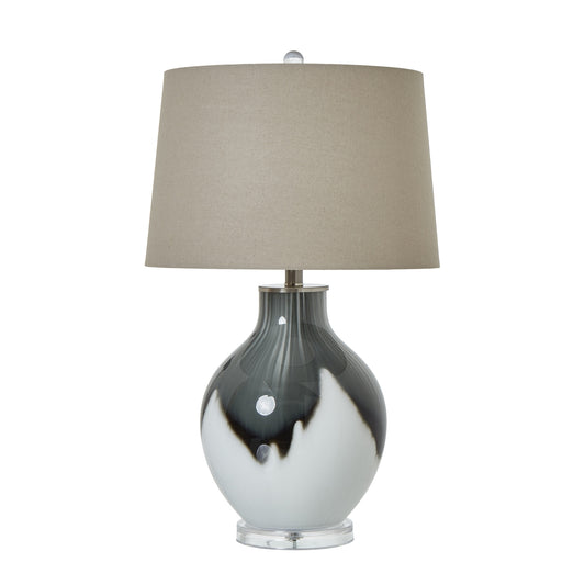 aRmanica Grey Shadows Table Lamp With Linen Shade