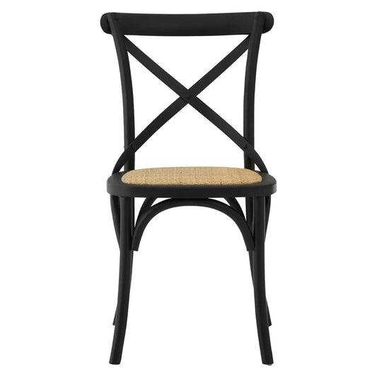 aRmanica SIMON BLACK OAK WOOD CHAIR WEAVE SEAT  X2