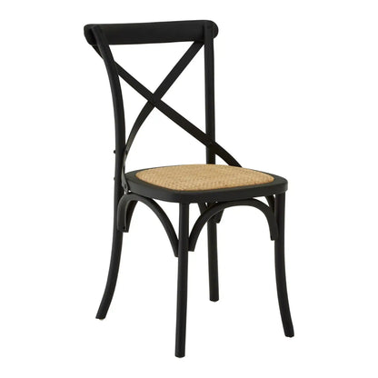 aRmanica SIMON BLACK OAK WOOD CHAIR WEAVE SEAT  X2