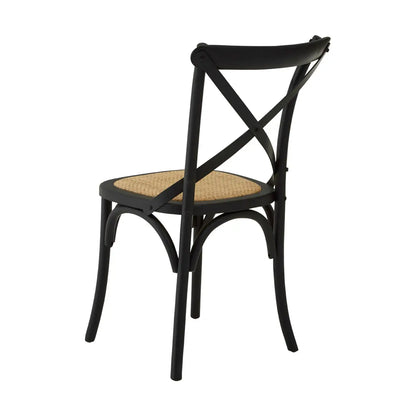 aRmanica SIMON BLACK OAK WOOD CHAIR WEAVE SEAT  X2