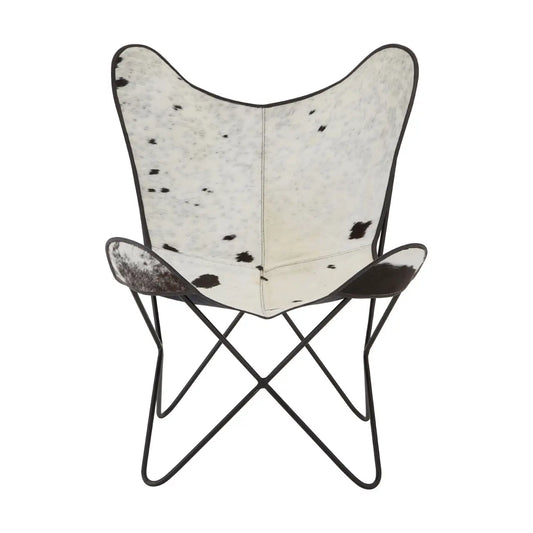 aRmanica BUFFALO BLACK COWHIDE BUTTERFLY FOLDING CHAIR