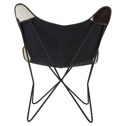 aRmanica BUFFALO BLACK COWHIDE BUTTERFLY FOLDING CHAIR