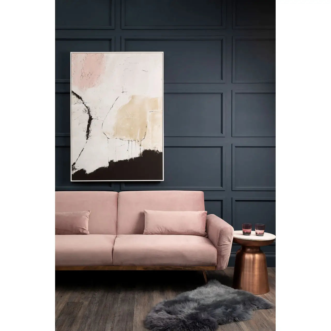 aRmanica HARRIS PINK VELVET SOFA BED