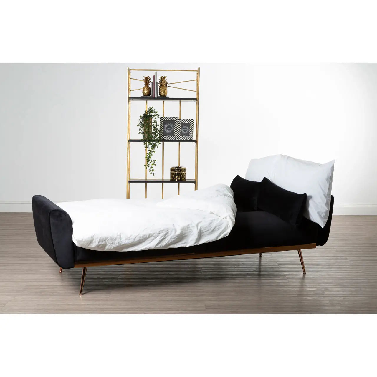 aRmanica HARRIS BLACK VELVET SOFA BED