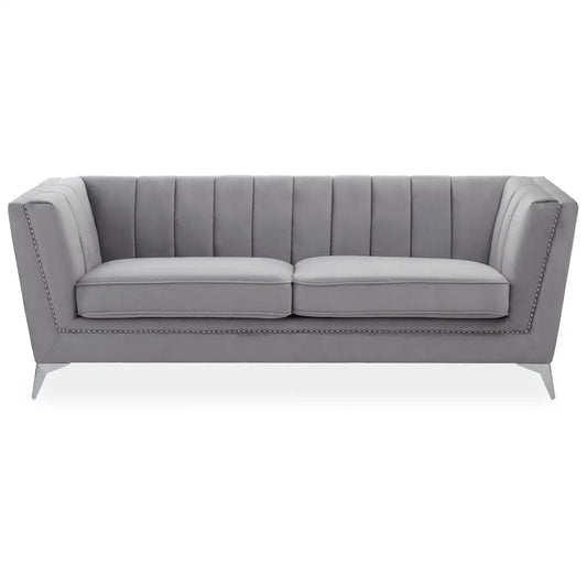 aRmanica HANIL THREE SEAT GREY VELVET SOFA