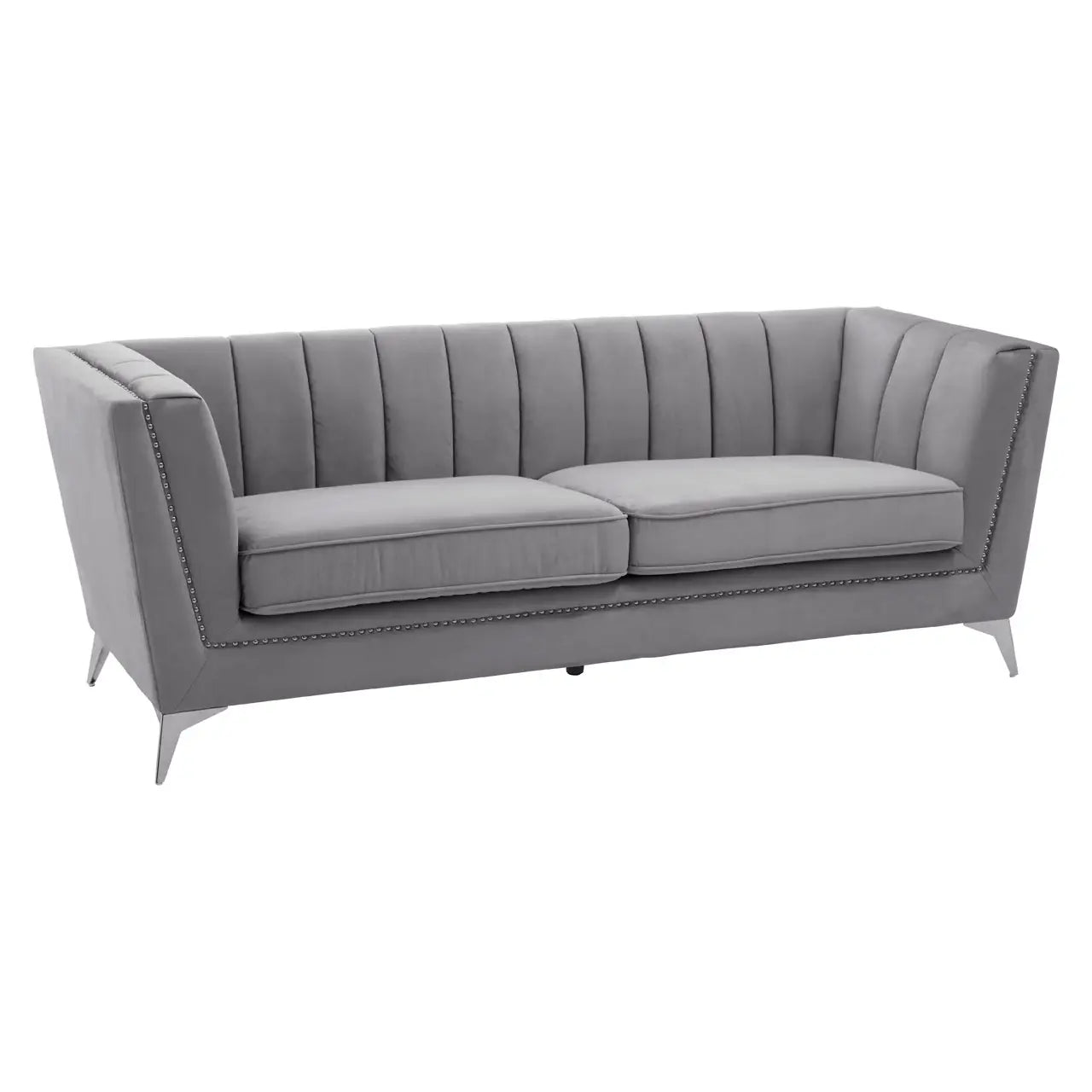 aRmanica HANIL THREE SEAT GREY VELVET SOFA