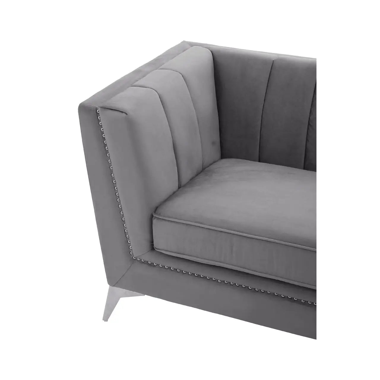 aRmanica HANIL THREE SEAT GREY VELVET SOFA