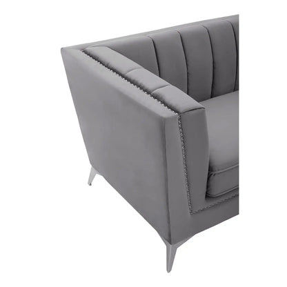 aRmanica HANIL THREE SEAT GREY VELVET SOFA