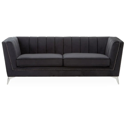 aRmanica HANIL THREE SEAT BLACK VELVET SOFA